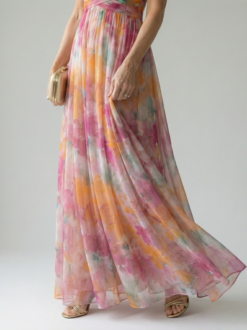 Loovay Elowen, Sweetheart Maxi Jurk in Meerdere Kleuren
