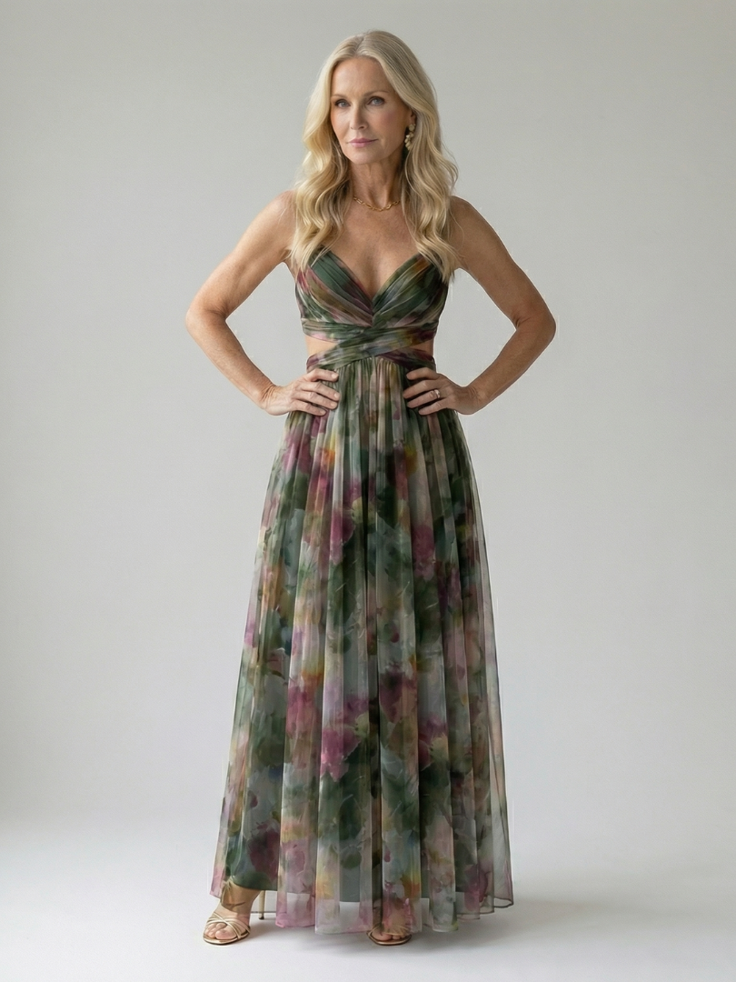 Loovay Elowen, Sweetheart Maxi Jurk in Meerdere Kleuren