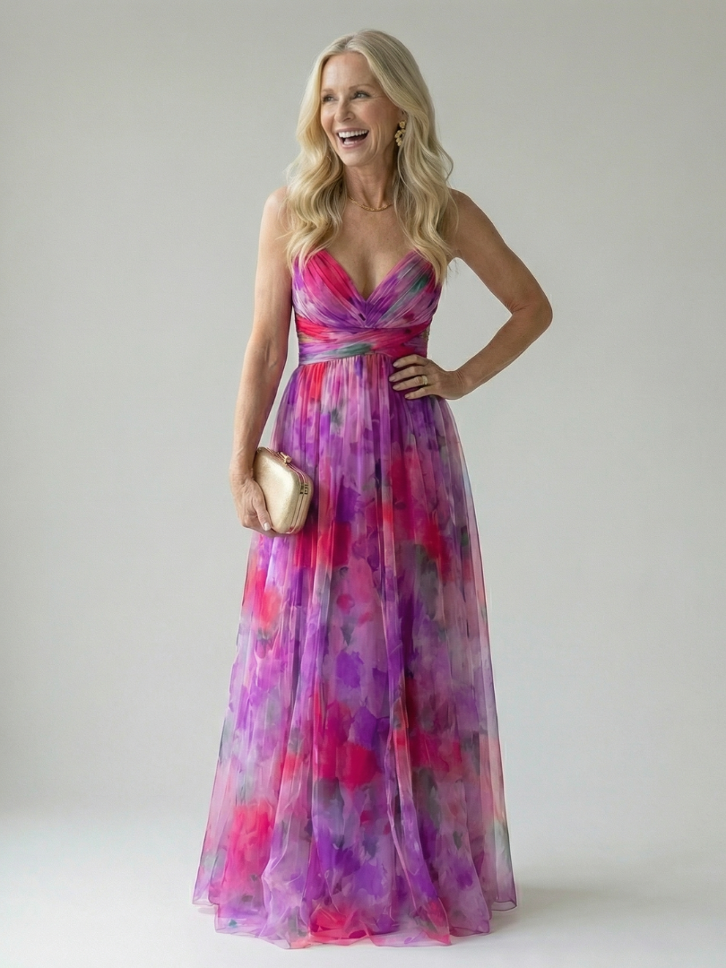 Loovay Elowen, Sweetheart Maxi Jurk in Meerdere Kleuren