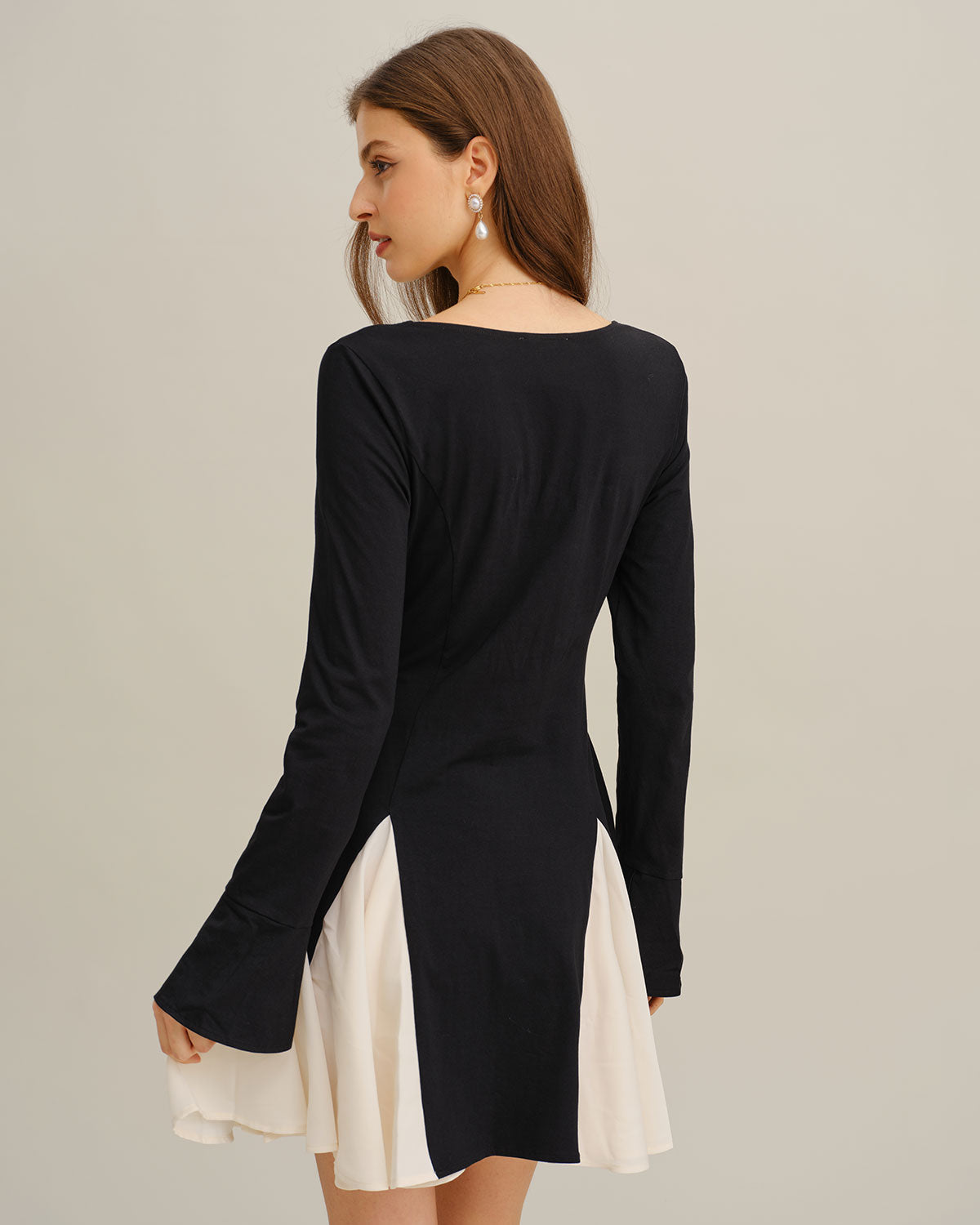Loovay Lunessa Jurk, Contrast Mini Design