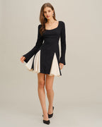 Loovay Lunessa Jurk, Contrast Mini Design
