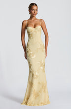 Loovay Calyssa Bloemen Maxi Jurk met Corset