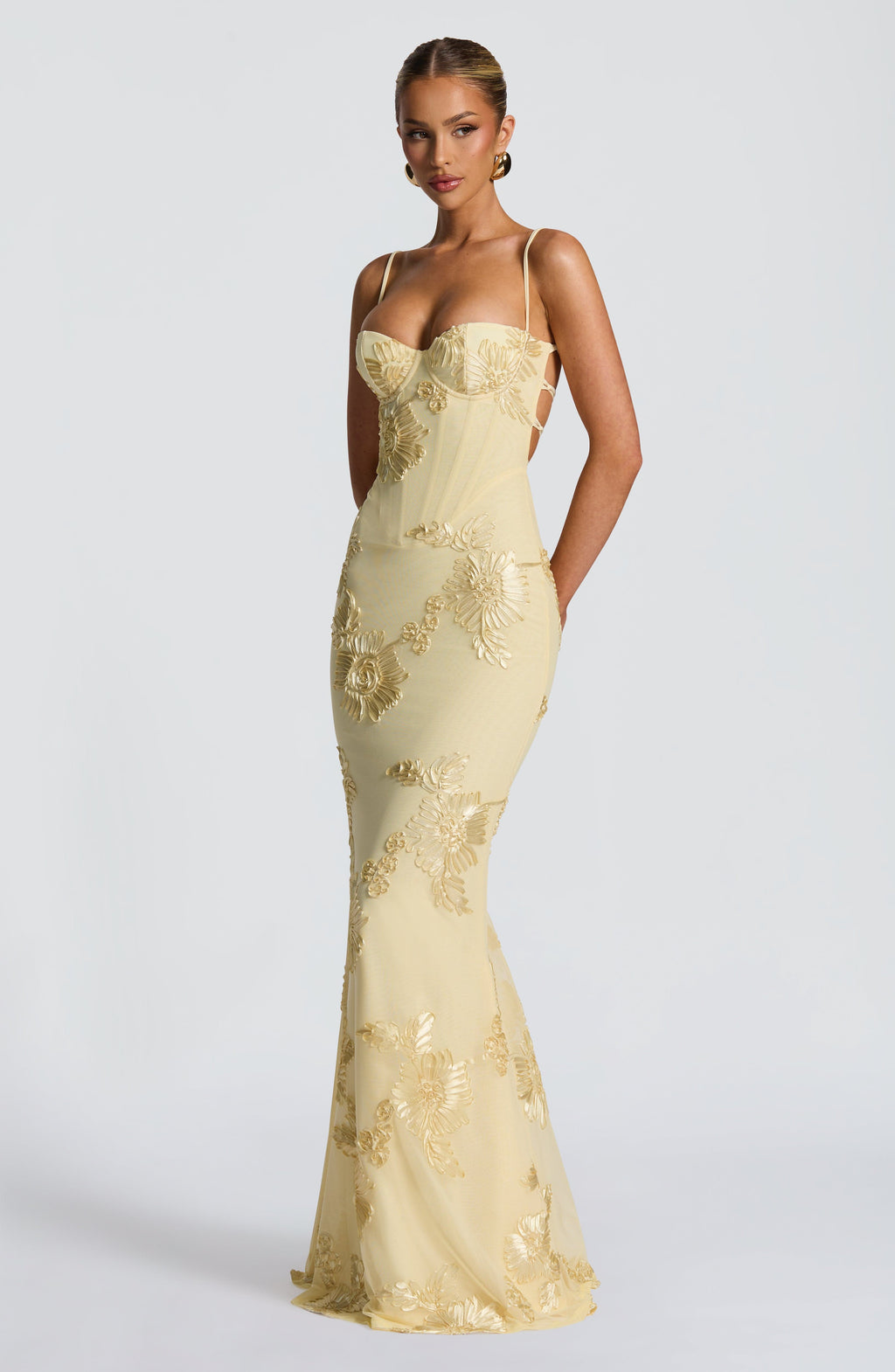 Loovay Calyssa Bloemen Maxi Jurk met Corset