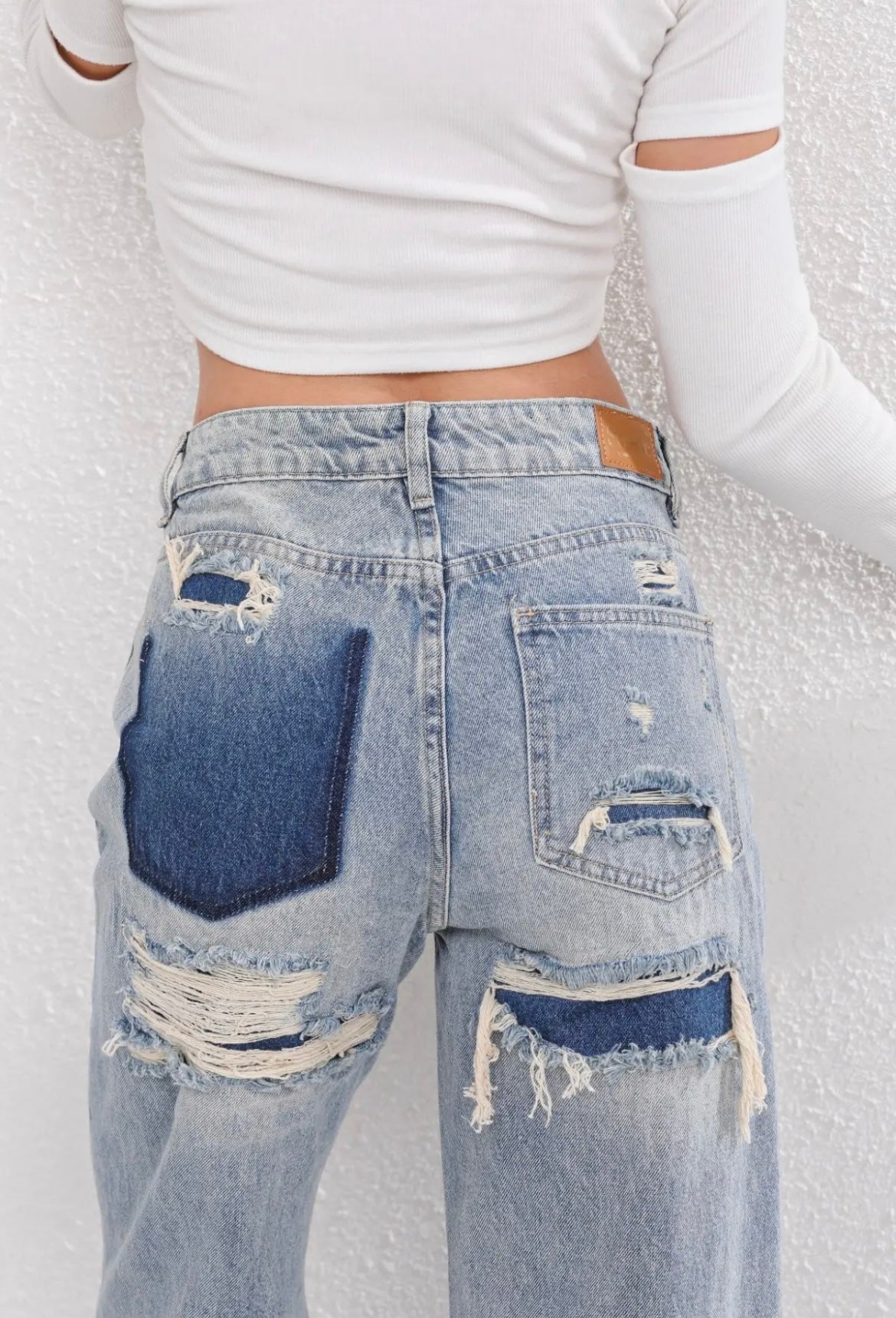 Loovay Denvira Vintage Ripped Jeans, Loose Fit
